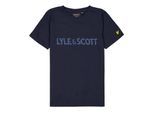 Lyle & Scott Katoenen T-shirt met kinderlogo (Donkere marine)