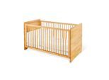 Pinolino , Buchefarben , Holz , Buche , massiv , 140x70 cm , zum Juniorbett umbaubar, höhenverstellbar, zum Sitzsofa umbaubar, Lattenrost inklusive, Schlupfsprossen , Baby, Babyzimmer, Babybetten, Gitterbetten