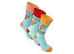 3 Paar Herren Spaß-Socken aus Baumwolle | Lustige Lebensmittel- und Getränkeslogans | Geschenkidee