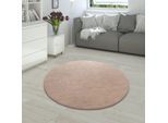 Fellteppich PACO HOME "Rabbit 780", beige, H:26mm Ø:160cm, Polyester, Teppiche, Fellteppich, Kunstfell, Kaninchenfell-Haptik, echter Kuschelteppich, Uni-Farben