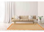 Sisalteppich CARPETFINE "Sisal , auch als Läufer erhältlich", orange, B:240cm H:5mm L:340cm, Sisal, Teppiche, Sisalteppich, mit farbiger Bordüre, Anti Rutsch Rückseite, viele Größen, Wohnzimmer