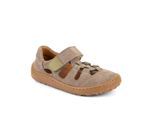 Sandale FRODDO "Barfußschuh", Mädchen, Gr. 30, beige, Veloursleder, Schuhe Sandale, Sommerschuh, Klettschuh, Sandale mit Klettverschluss