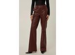 Hoge Taille Imitatie Leren Flared Broek
