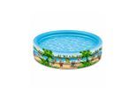 Happy People Planschbecken Summer Friends 150 x 25 cm, aufblasbarer 3-Ring Kinderpool für Garten und Sommer