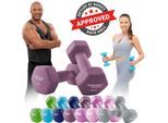 Miweba Sports Gymnastikhanteln 2er-Set NKH100, bodenschonend, 0,5-10 kg, Anti-Rutsch-Oberfläche (Lila, 2x 4,0 Kg)