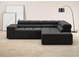 Ecksofa HOME AFFAIRE "Ancona, Ecksofa, incl. Kopfteilverstellung, Breite 249 cm, L-Form", grau (steel), B:249cm H:70cm T:215cm, 100% Polyester, Sofas, Ecksofa, wahlweise motorische Sitztiefenverstellung, B/T(H: 249/215/70 cm