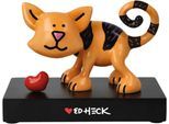 Dekofigur GOEBEL "Ed Heck - Love Cat", orange (bunt), B:17cm H:13cm T:9,5cm, Porzellan, Dekofiguren, Dekofigur