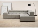 Ecksofa HOME AFFAIRE "Ancona, Ecksofa, incl. Kopfteilverstellung, Breite 249 cm, L-Form", grau (hellgrau), B:249cm H:70cm T:215cm, 85% Polyester, 15% Viskose, Sofas, Ecksofa, wahlweise motorische Sitztiefenverstellung, B/T(H: 249/215/70 cm
