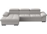 Ecksofa SIT & MORE "Viola, L-Form, B: 260 cm", grau (hellgrau), B:260cm H:73cm T:174cm, 95% Polyester, 5% Polyamid, Sofas, Ecksofa, optional Bettfunktion,inkl Armteil- & Kopfteilverstellung