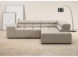 Ecksofa HOME AFFAIRE "Ancona, Ecksofa, incl. Kopfteilverstellung, Breite 249 cm, L-Form", grau (taupe), B:249cm H:70cm T:215cm, 100% Polyester, Sofas, Ecksofa, wahlweise motorische Sitztiefenverstellung, B/T(H: 249/215/70 cm