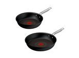Pfannen-Set TEFAL "Experience Unbreakable", schwarz, Pfannen, Pfannen-Set, FusionCore Antihaftversiegelung, Induktion, Temperaturanzeiger