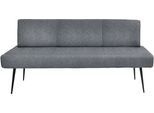 Essbank K+W KOMFORT & WOHNEN "Giacomo I Polsterbank", blau (niagara blau, schwarz), B:177cm H:87cm T:62cm, Sitzbänke, Essbank, Metallfüsse in schwarz, wahlweise in der Breite 200cm oder 177cm