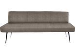 Essbank K+W KOMFORT & WOHNEN "Giacomo I Polsterbank", braun (braun, schwarz), B:200cm H:87cm T:62cm, Sitzbänke, Essbank, Metallfüsse in schwarz, wahlweise in der Breite 200cm oder 177cm