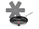 Bratpfanne TEFAL "Jamie Oliver Smart Cook", schwarz (edelstahl, schwarz), B:29,5cm H:9,3cm L:50cm Ø:28cm, Pfannen, Bratpfanne, Antihaftbeschichtete Keramikoberfläche, Thermo-Spot, Induktion