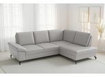 Ecksofa SIT & MORE "Chelsea Leder L-Form, B:249 cm, inkl. Armteil- & Sitztiefenverstellung", light grau, B:249cm H:89cm T:190cm, Sofas, Ecksofa, optional mit Bettfunktion und Bettkasten