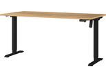 Schreibtisch GERMANIA "Boras", braun (navarra, eiche, nachbildung, schwarz, schwarz, navarra, eiche, nachbildung), B:160cm H:120cm T:80cm, Tische, Schreibtisch, Breite 120/140/160/180 cm, Metallgestell, elektrisch höhenverstellbar