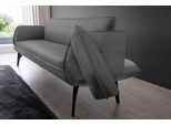 Essbank K+W KOMFORT & WOHNEN "Drive Polsterbank", grau (schwarzgrau 88), B:218cm H:91cm T:66cm, Cloud: Nappaleder pigmentiert, Glattleder, 0, 9/1, 1mm, elegantes Leder mit Wolkung und weichen Griff; 775: Flachgewebe, 100% Polyester, Sitzbänke, Essbank, mit Seitenteilverstellung, wahlweise in 218 oder 238 cm Breite
