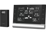 Wetterstation HAMA "Wetterstation, Funk, inkl. Außensensor, Wettervorhersage, mit Wecker", schwarz, Wetterstationen, Wetterstation, Innen-/Außentemperatur, Thermo-/Hygrometer, Funk, Wecker