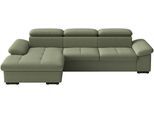 Ecksofa SIT & MORE "Viola, L-Form, B: 260 cm", grün (olive), B:260cm H:73cm T:174cm, 95% Polyester, 5% Polyamid, Sofas, Ecksofa, optional Bettfunktion,inkl Armteil- & Kopfteilverstellung