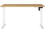 Schreibtisch GERMANIA "Boras", weiß (grandson, eiche, nachbildung, weiß, weiß, grandson, eiche, nachbildung), B:140cm H:120cm T:80cm, Tische, Schreibtisch, Breite 120/140/160/180 cm, Metallgestell, elektrisch höhenverstellbar