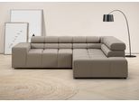 Ecksofa HOME AFFAIRE "Ancona, Ecksofa, incl. Kopfteilverstellung, Breite 249 cm, L-Form", grau (taupe), B:249cm H:70cm T:215cm, 85% Polyester, 15% Viskose, Sofas, Ecksofa, wahlweise motorische Sitztiefenverstellung, B/T(H: 249/215/70 cm