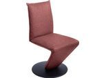 Esszimmerstuhl K+W KOMFORT & WOHNEN "Drive Drehstuhl", rosa (coral 90, drehteller in metall schwarz struktur), B:52cm H:94cm T:63cm, 775: Flachgewebe, 100% Polyester, Stühle, Esszimmerstuhl, Stuhl mit federnder Sitzschale, Drehteller in Metall schwarz Struktur