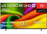 LG DLED-Fernseher "75NU850B6LA", Energieeffizienz: F, schwarz, 75 ″, Fernseher, DLED-Fernseher