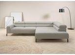 Ecksofa HOME AFFAIRE "Antonelli, L-Form, incl. Kopfteilverstellung, Breite 312 cm", grau (hellgrau), B:312cm H:71cm T:219cm, 95% Polyester, 5% Nylon, Sofas, Ecksofa, mit elektrischer Sitztiefenverstellung, in Cord, hellgrau