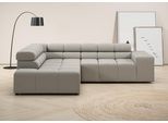 Ecksofa HOME AFFAIRE "Ancona, Ecksofa, incl. Kopfteilverstellung, Breite 249 cm, L-Form", grau (hellgrau), B:249cm H:70cm T:215cm, 85% Polyester, 15% Viskose, Sofas, Ecksofa, wahlweise motorische Sitztiefenverstellung, B/T(H: 249/215/70 cm