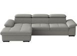 Ecksofa SIT & MORE "Viola, L-Form, B: 260 cm", grau (stone), B:260cm H:73cm T:174cm, 100% Polyester, Sofas, Ecksofa, optional Bettfunktion,inkl Armteil- & Kopfteilverstellung