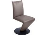 Esszimmerstuhl K+W KOMFORT & WOHNEN "Drive Drehstuhl", braun (sattel 77, drehteller in metall schwarz struktur), B:52cm H:94cm T:63cm, Cloud: Nappaleder pigmentiert, Glattleder, 0, 9/1, 1mm, elegantes Leder mit Wolkung und weichen Griff, Stühle, Esszimmerstuhl, Stuhl mit federnder Sitzschale, Drehteller in Metall schwarz Struktur
