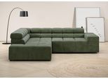 Ecksofa HOME AFFAIRE "Ancona, Ecksofa, incl. Kopfteilverstellung, Breite 249 cm, L-Form", grün (oliv), B:249cm H:70cm T:215cm, 95% Polyester, 5% Nylon, Sofas, Ecksofa, wahlweise motorische Sitztiefenverstellung, B/T(H: 249/215/70 cm