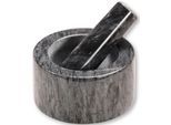 Mörser KESPER, schwarz (schwarz, grau), B:13cm H:8cm L:13cm Ø:13cm, Marmor, Mörser, Mörser, mit Schlegel