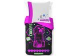 Kinderbettwäsche MINECRAFT "Minecraft Cyber Neon", lila, B/L: 135cm x 200cm, 1 Stk., 1 Stk., Linon, B/L: 80cm x 80cm, 2, Linon, Obermaterial: 100% Baumwolle, Bettwäsche, Kinderbettwäsche, 100% Baumwolle