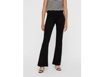 Bootcuthose VERO MODA "VMKAMMA", Damen, Gr. M (38), Länge 32, schwarz, Milano Rib, Obermaterial: 65% Viskose, 30% Nylon, 5% Elasthan, unifarben, ausgestellt lang, Hosen