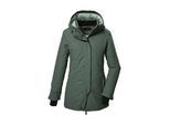 Parka KILLTEC "KOW 93 WMN PKR", Damen, Gr. 42, grau (graugrün), Obermaterial: 100% Polyester.Futter: 100% Polyamid.Füllung: 100% Polyester, Jacken Parka, Wasser- und winddichter Damenparka, atmungsaktiv, recyceltes Material