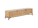 Lowboard Jaipur, Natur, Schwarz, Metall, Holzwerkstoff, 176.4x45x40 cm, Typenauswahl, Wohnzimmer, Wohnwände, Lowboards