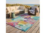 Teppich SANSIBAR "Rantum Beach SA-022", bunt, B:240cm H:5mm L:340cm, Polypropylen, Teppiche, Teppich, Flachgewebe, modernes Design, Motiv Möven, In- & Outdoor geeignet