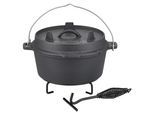 Feuertopf GSW "Black Iron BBQ", schwarz, H:10cm Ø:24cm, Töpfe, Dutch Oven zur Anwendung auf dem Grill, Feuer oder Backofen