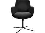 Esszimmerstuhl K+W KOMFORT & WOHNEN "Pego Drehstuhl", grau (anthrazit 88), B:59cm H:84cm T:65cm, Stühle, Esszimmerstuhl, filigranem 4-Fuß-Gestell in schwarz
