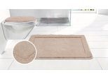 Badematte OTTO HOME "Sanremo mit Rahmen, Badvorleger, Badezimmer, sehr weich, Hoch-Tief", beige (sand), H:25mm, Polyester, Badematten, Badematte, Badteppich, unifarben, rechteckig und als 3-tlg. Set erhältlich