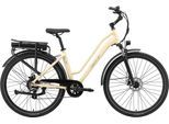 E-Bike MAXTRON "Maxtron Urban 7 E-Citybike 28 Zoll" Gr. 45, beige, schwarz, Elektrofahrräder, 45cm, 28 Zoll (71,12cm), Tiefeinsteiger für Damen