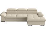 Ecksofa SIT & MORE "Viola, L-Form, B: 260 cm", beige (creme), B:260cm H:73cm T:174cm, 100% Polyester, Sofas, Ecksofa, optional Bettfunktion,inkl Armteil- & Kopfteilverstellung