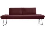 Essbank K+W KOMFORT & WOHNEN "Pego Polsterbank", rot (bordeaux 15), B:206cm H:88cm T:66cm, Sitzbänke, Essbank, Seitenteilverstellung, wahlweise in 206 oder 226cm