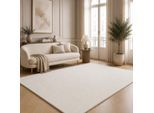 Teppich THE CARPET "kuschelig & Super Soft, Anti-Rutsch Unterseite", beige (creme, 2), B:200cm H:16mm L:280cm, Polyester, Teppiche, Teppich, Waschbar bis 30 Grad, Felloptik, Wohnzimmer Teppich, Kundenliebling