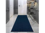 Teppich CARPET CITY "Friseé-Teppich FANCY805", blau, B:80cm H:12mm L:150cm, Polypropylen, Teppiche, Teppich, Läufer, Kurzflor, Einfarbig, 3D-Optik, Zickzack Look, Wohnzimmer