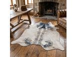 Fellteppich GINO FALCONE "Emilia" Gr. 3, bunt (multi, weiß), B:130cm H:3mm L:170cm, Kunstfaser, Teppiche, Fellteppich, Kunstfell, bedruckt, Kuhfell-Optik, ideal im Wohnzimmer & Schlafzimmer