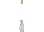 NOVA LUCE Pendelleuchte "PLUMA", blau, rauch, goldfarben, 1, Ø 15cm H: 179cm, 1 Stk., Leuchten, Pendelleuchte