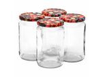 Einmachglas VAN WELL "Einmachgläser / Sturzgläser Wildberries 720 ml 4er Set transparent", bunt (transparent), L:8,5cm, Glas, Lebensmittelaufbewahrungsbehälter
