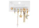 Kettenanhänger ADELIA´S "Anhänger – Anhänger aus Edelstahl mit Strass Steinchen", gold, Schmuckanhänger, Damen, Edelstahl, Kettenanhänger, Ein stilvolles Geschenk für besondere Momente